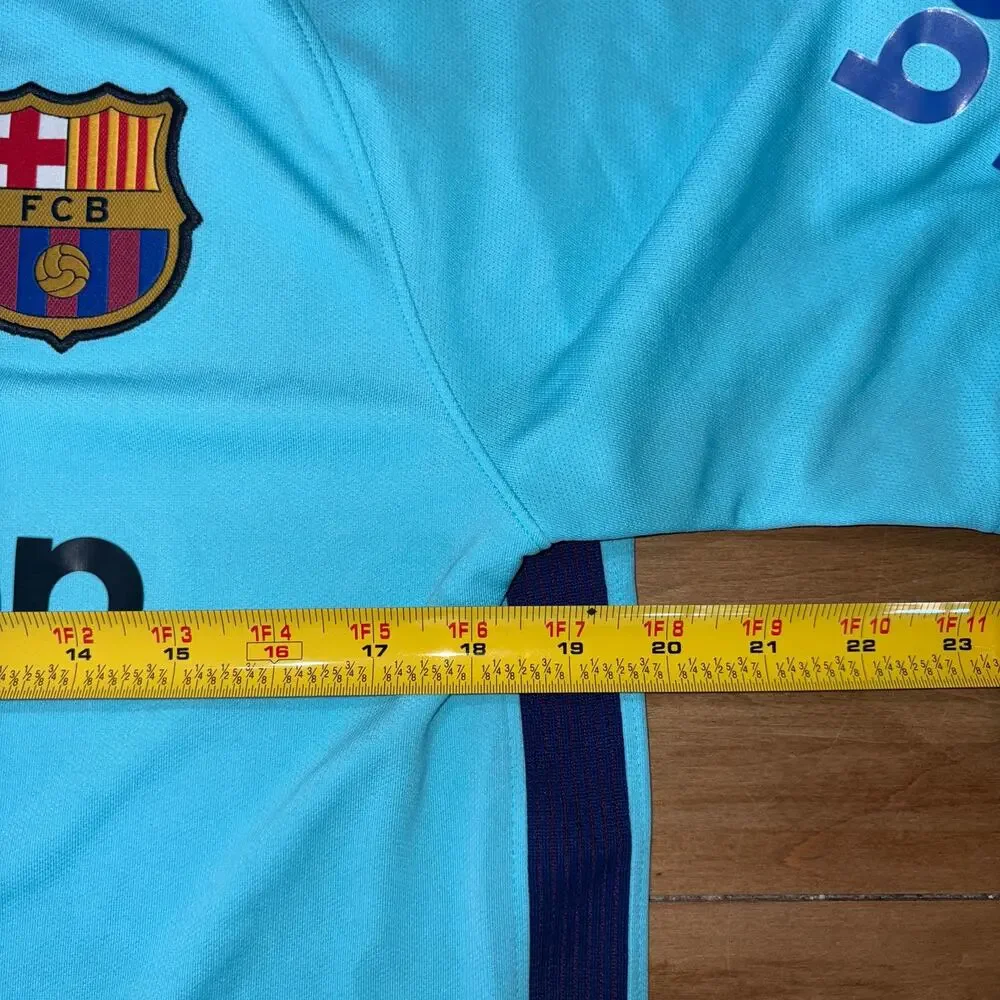 Nike FC Barcelona 2017-18 Away Soccer Jersey Light Blue Rakuten Men’s
